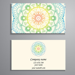 Business Card. Vintage decorative elements. Ornamental floral bu