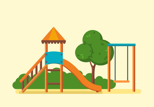 Playground, entertainment in the form of horizontal bars, swings, park.