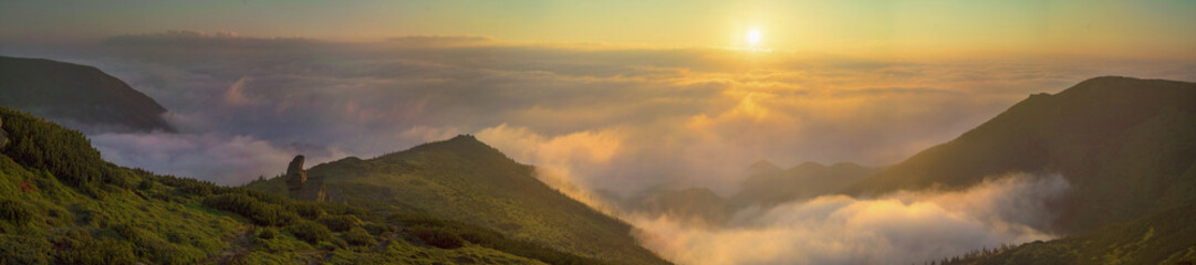 beautiful dawn in the Ukrainian Mountains