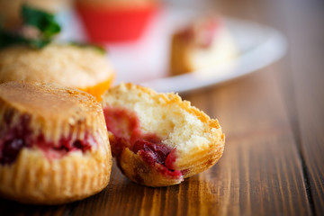 sweet muffins stuffed with cherries