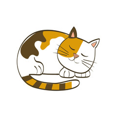 Cute cat cartoon icon vector illustration graphic design