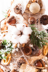 Rustic Christmas topiary