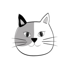 Cute cat cartoon icon vector illustration graphic design