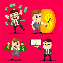 Vector set of manager or business man character.
