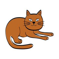 Cute cat cartoon icon vector illustration graphic design