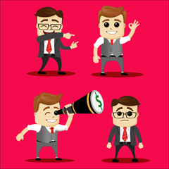 Vector set of manager or business man character.