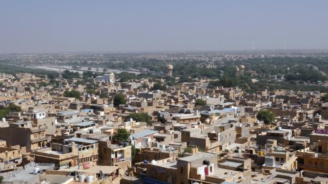 Panoramic view of Jaisalmer in Rajasthan, India