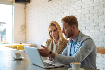Working together in a cafe
