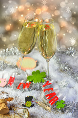 two glasses sparkling wine