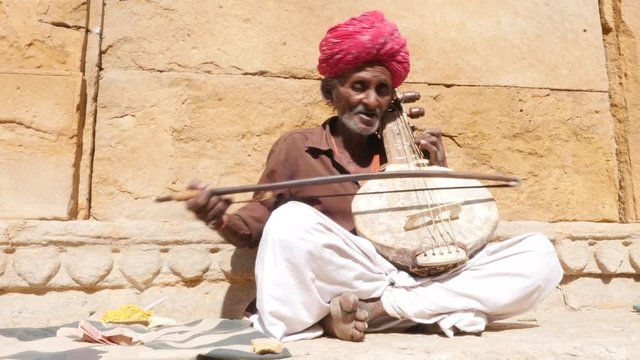 Portrait of Tradicional Rajasthani Man in Jaisalmer, India