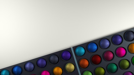 Decorative cosmetics, eye shadow. Beauty, fashion, gloss, makeup