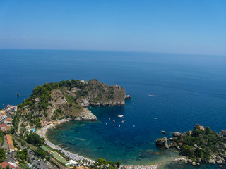 The beautiful Bay of Taormina in Sicily  