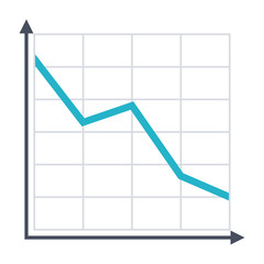 Decline chart simple icon in flat style