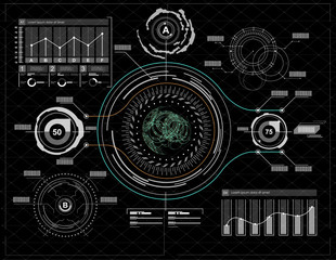 infographic elements. Head-up display elements for the web and app. Futuristic user interface. Virtual graphic.