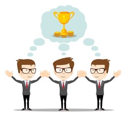 Businessman dreaming about success.