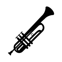 Trumpet icon, isolated on white background.