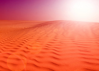 Sunset over the Sahara Desert