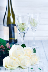 Two glasses with flowers