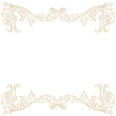 Golden vintage baroque ornament, corner. Retro pattern antique style acanthus. Decorative design element filigree calligraphy vector. - stock vector