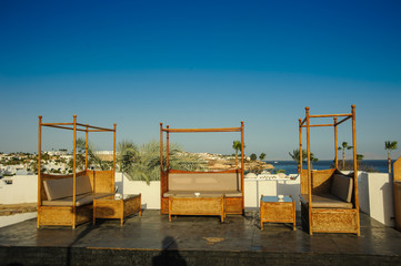 table and chairs on the top beach egypt red sea tropical location