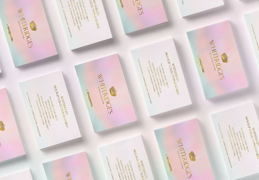 Array of Luxury Gold-Embossed Business Cards Mockup 2