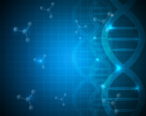 Abstract scientific DNA and molecule background design