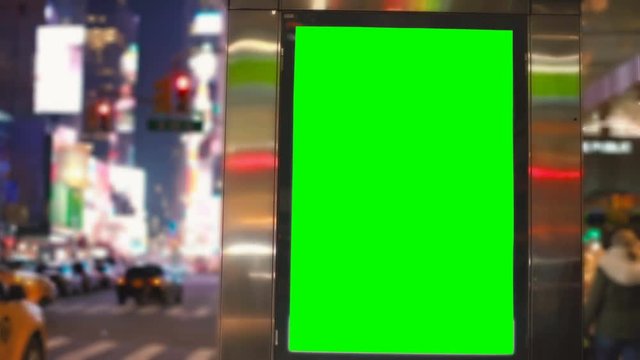 chroma green blank board in Times Square NYC
