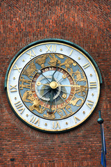 Fototapeta na wymiar Clock. Exterior of the Oslo City Hall in Oslo, Norway