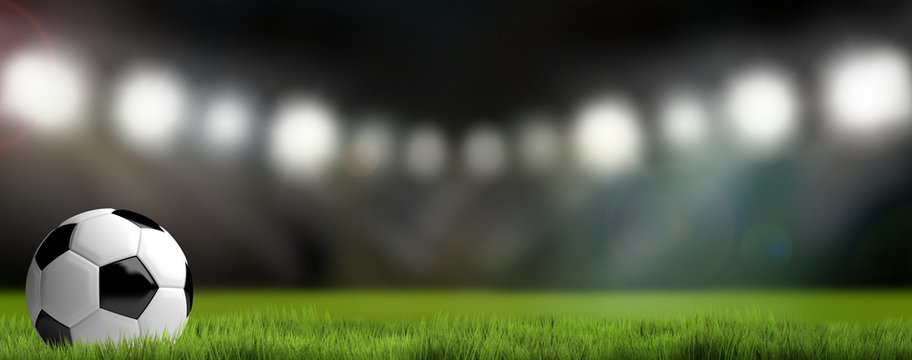 football soccer stadium background. 3D render football