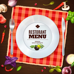 Restaurant Menu Realistic Composition  Backgroud Poster