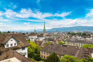 Panoramic aerial view of Zurich