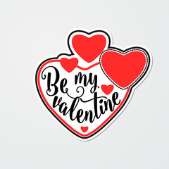 Vector illustration of stylish sticker for Valentines day