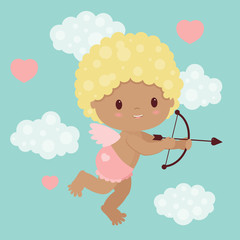 Valentine's Day cupid with bow and arrow