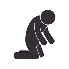 man avatar character silhouette icon vector illustration design