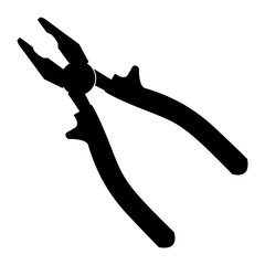 Pliers Isolated Flat Web Mobile Icon / Vector / Sign / Symbol / Button / Element / Silhouette