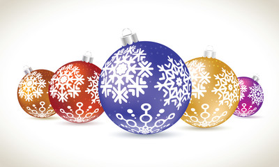 Christmas balls colorful lie set for christmas tree decoration.