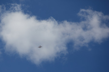 light aircraft in the sky