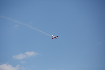 Fototapeta na wymiar light aircraft in the sky