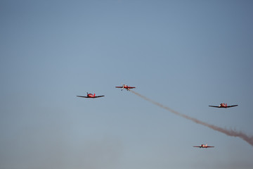 group small aircraft in the sky