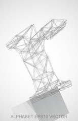 Vector illustration of a Pencil sketched R. Hand drawn 3D R.