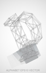 Vector illustration of a Pencil sketched P. Hand drawn 3D P.