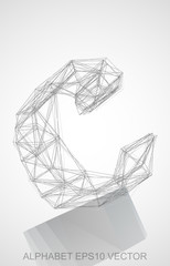 Vector illustration of a Pencil sketched C. Hand drawn 3D C.