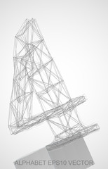 Vector illustration of a Pencil sketched 4. Hand drawn 3D 4.