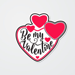 Vector illustration of stylish sticker for Valentines day