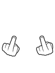 2 hands showing gloves stinkefinger middle finger icon fuck you off logo design cool insulting insult fick you wicked