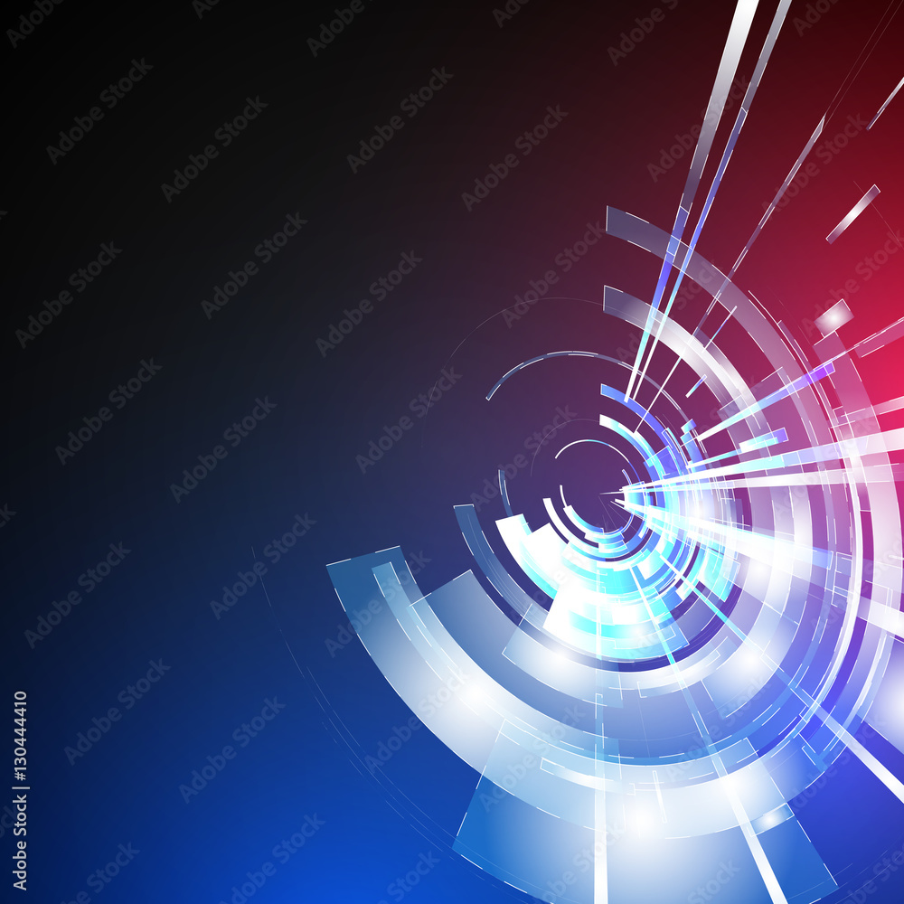Poster techno geometric vector circle modern science abstract background
