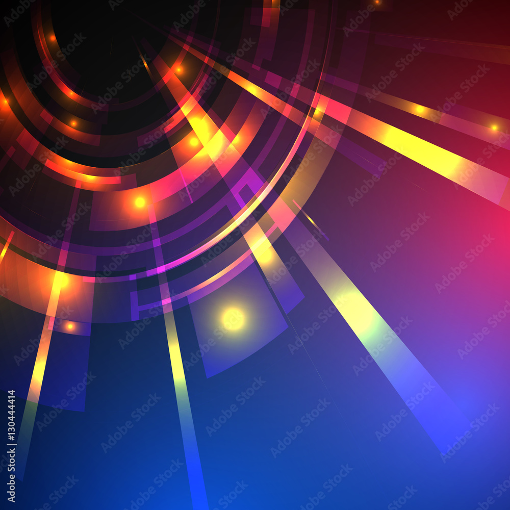 Poster techno geometric vector circle modern science abstract background