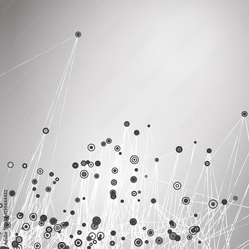 Aufkleber abstract geometric polygonal shape. futuristic technology vector science background. connecting dots
