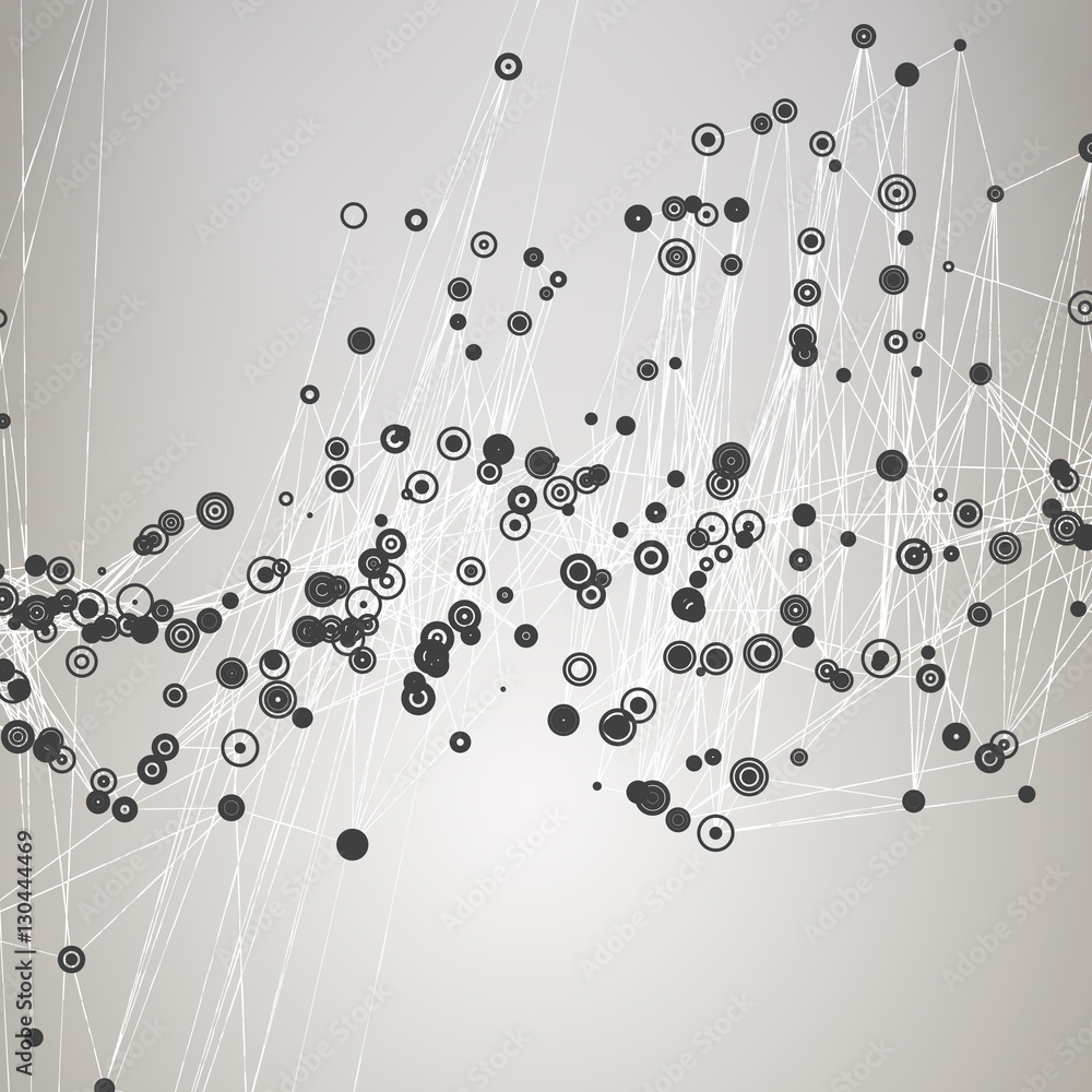 Aufkleber abstract geometric polygonal shape. futuristic technology vector science background. connecting dots