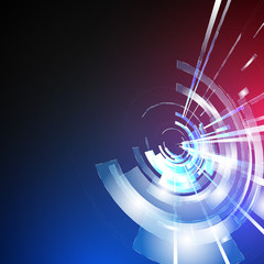 Techno Geometric Vector Circle Modern Science Abstract Background